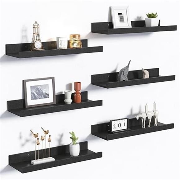 Floating Shelves for Wall, Wall Shelves for Decor Storage Set of 6, - Picture 7 of 7